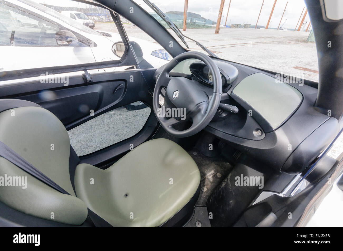 Interior of a Renault Twizy, a two seater electric vehicle designed for  town use Stock Photo - Alamy