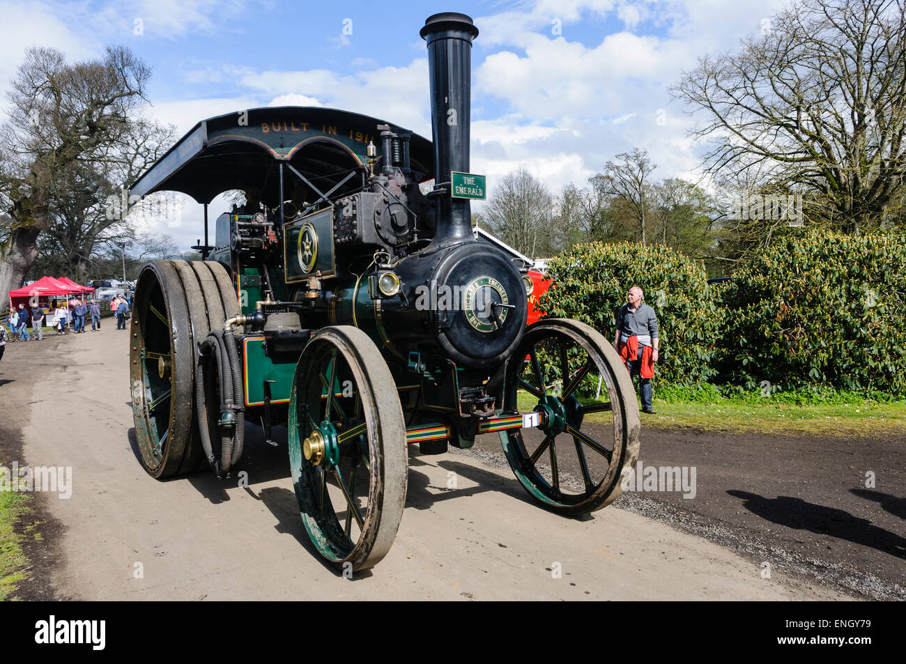 Traditional victorian steam traction engines hires stock photography