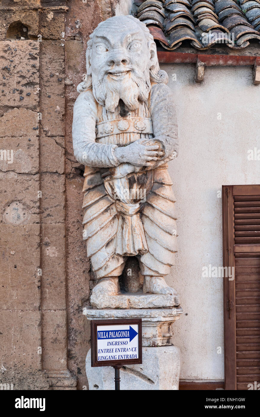 Villa Palagonia, Bagheria, Palermo, Sicily, Italy. A Baroque villa built in  1715 and famous for its many grotesque dwarf statues Stock Photo - Alamy, image size:869x1390