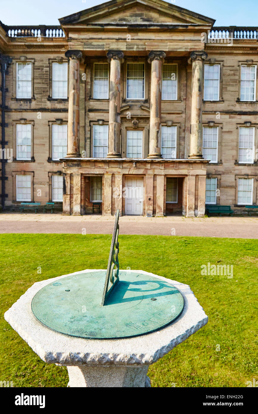 Old sundial in front of the house at Calke Abbey, Derbyshire, England, UK. Stock Photo