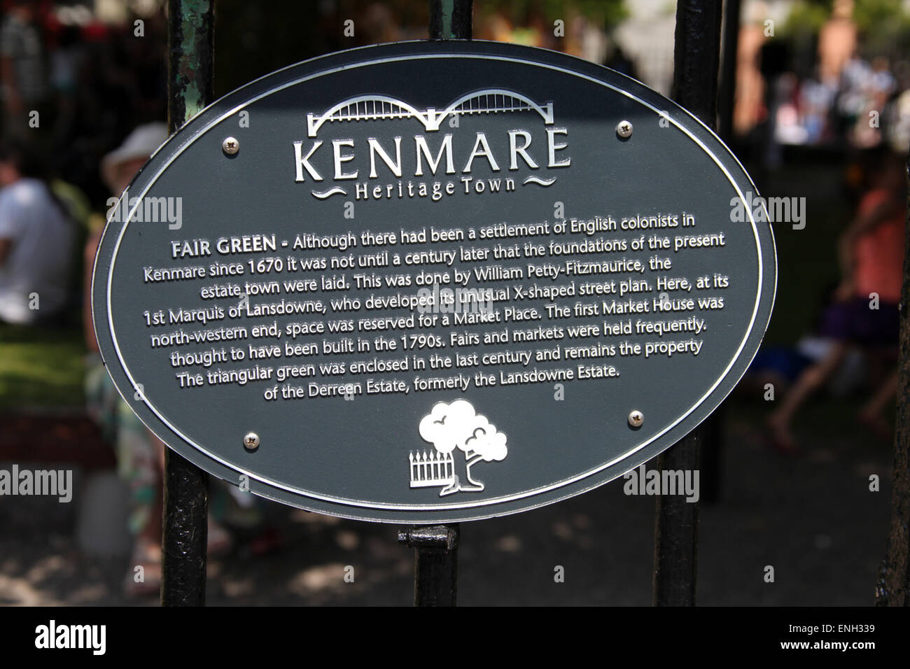 Heritage Town Sign at Kenmare in the Republic of Ireland Stock Photo