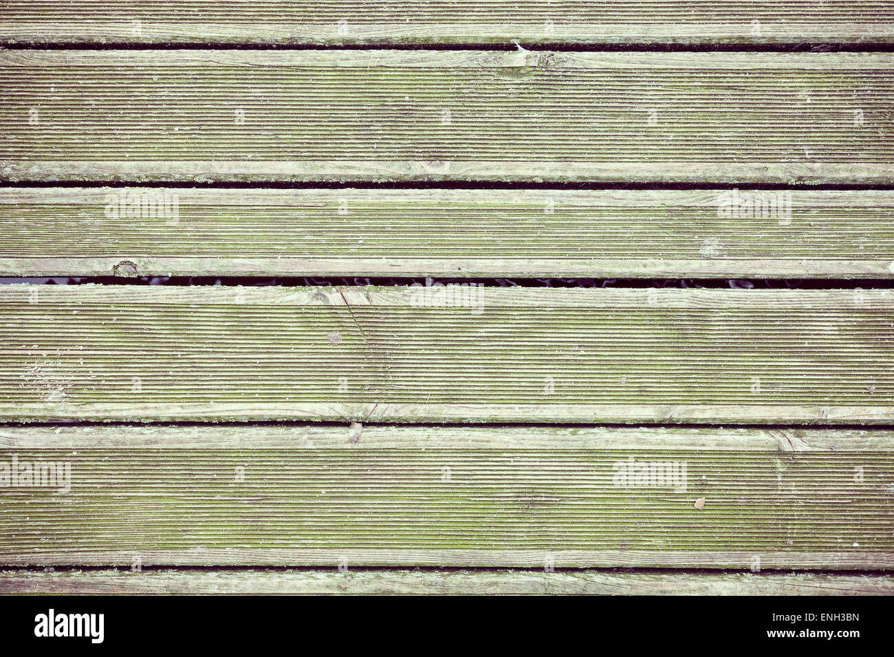 Retro style old wooden grunge pier floor, background or texture. Stock Photo