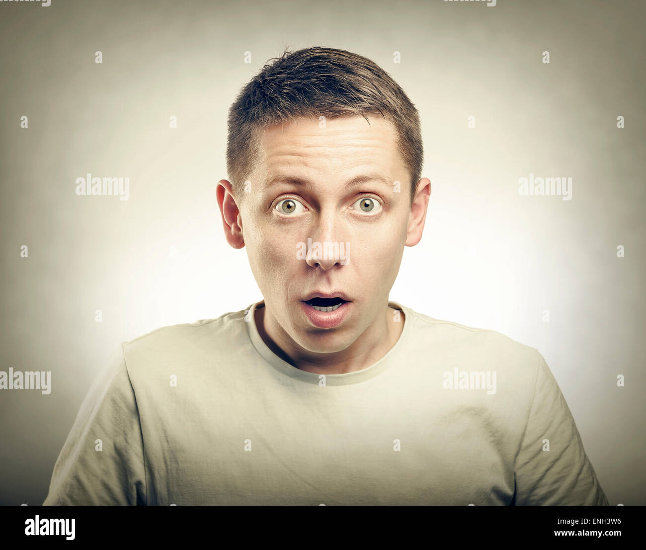 Surprised Young Man. Stock Photo