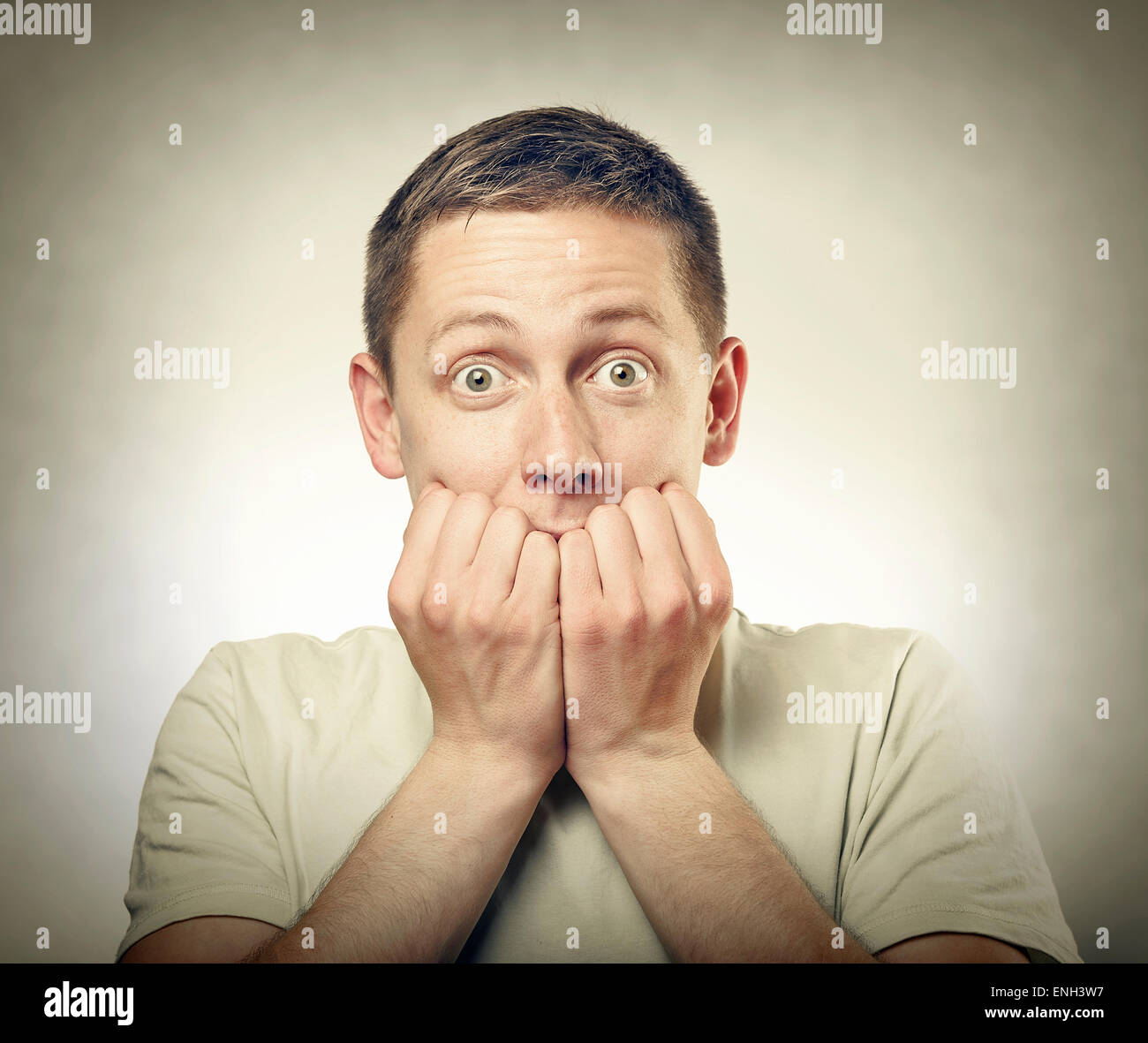 Portrait of amazed man Stock Photo - Alamy