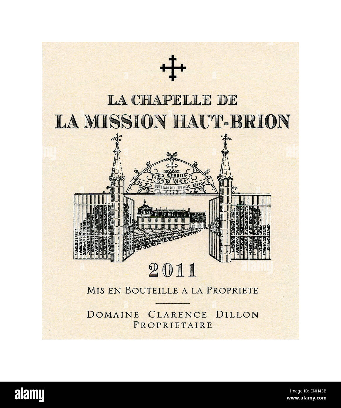 la chapelle de la Mission Haut-Brion wine bottle label 2011 Stock Photo