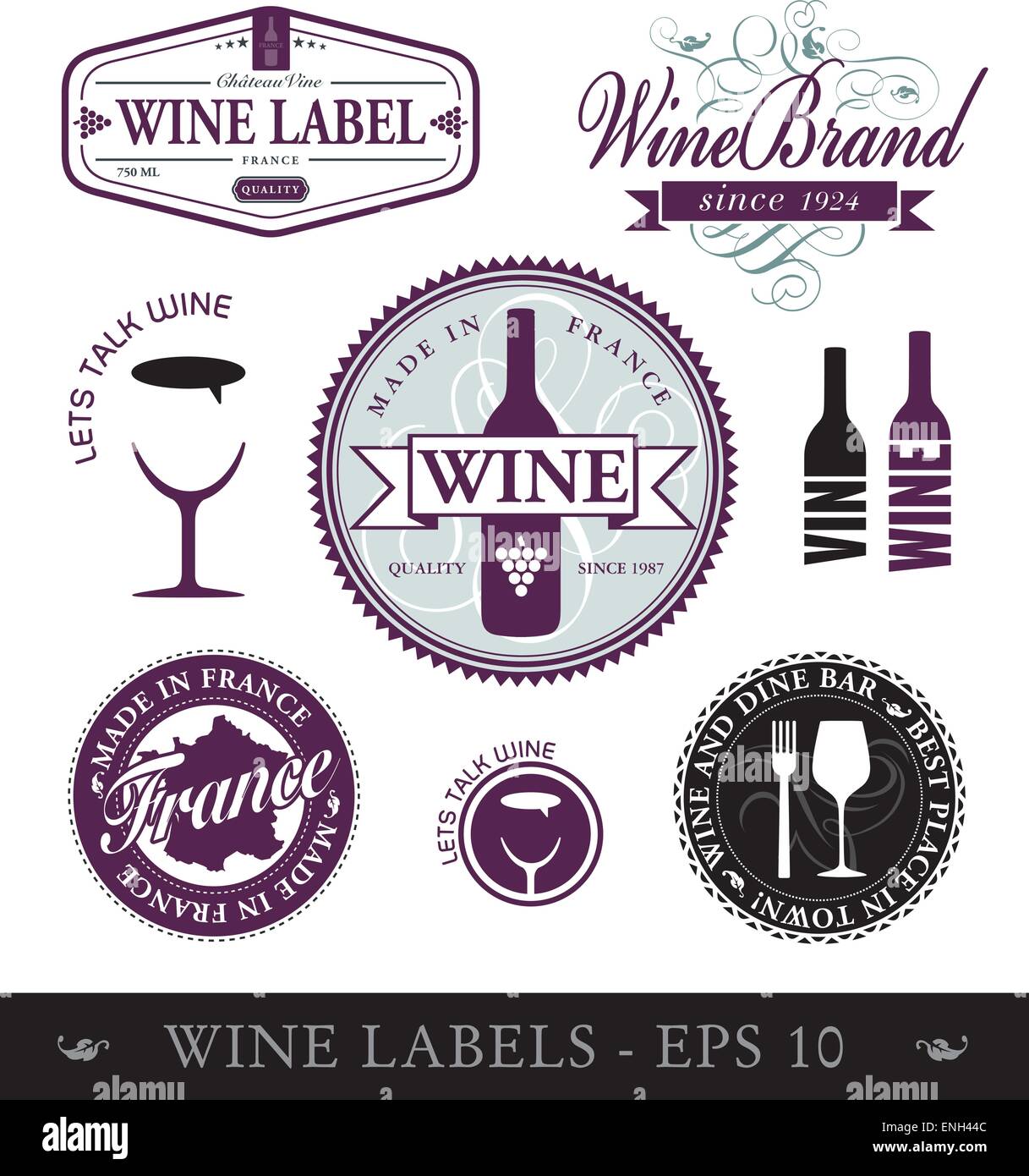 Vector wine labels Stock Vector