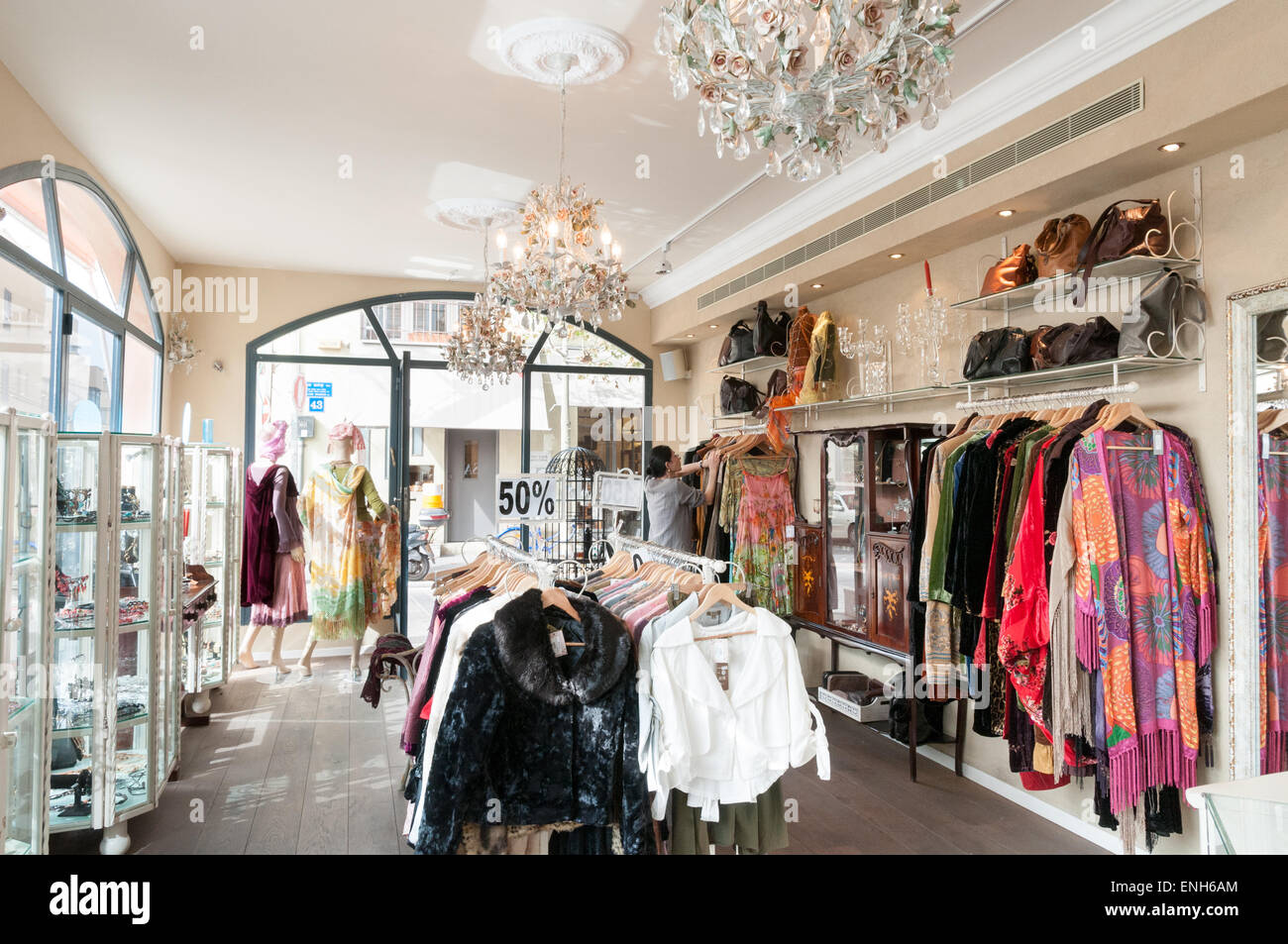 Clothes shop in Neve Tzedek district, Tel Aviv, Israel Stock Photo