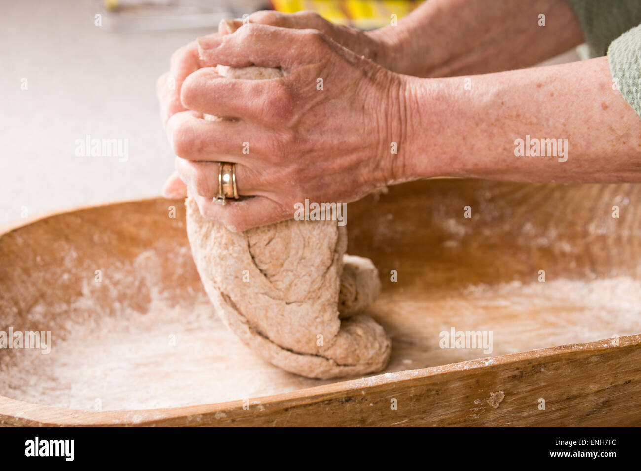 Woman kneading bread dough hires stock photography and images Alamy