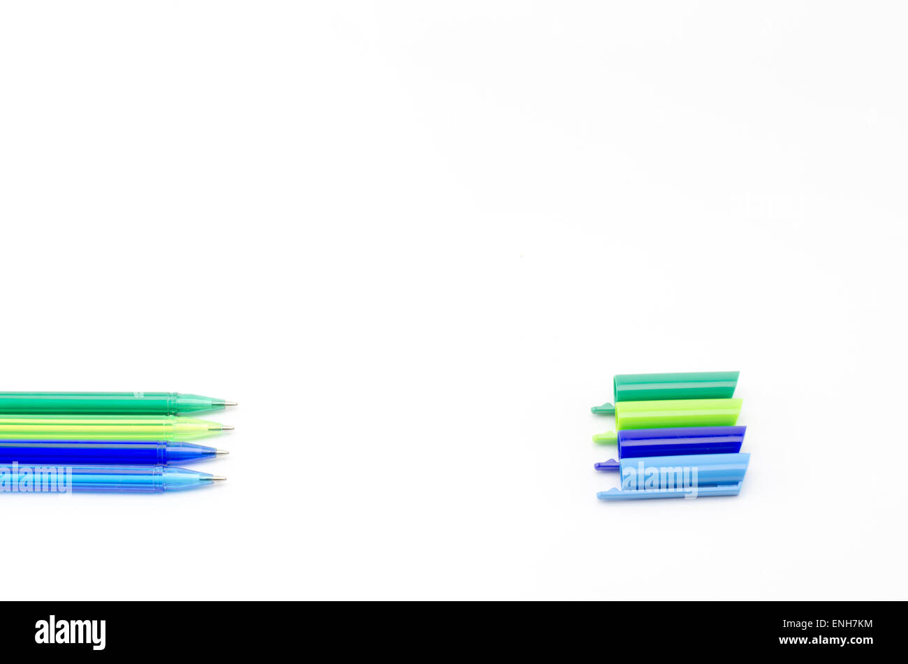 colorful pens isolated on white background Stock Photo