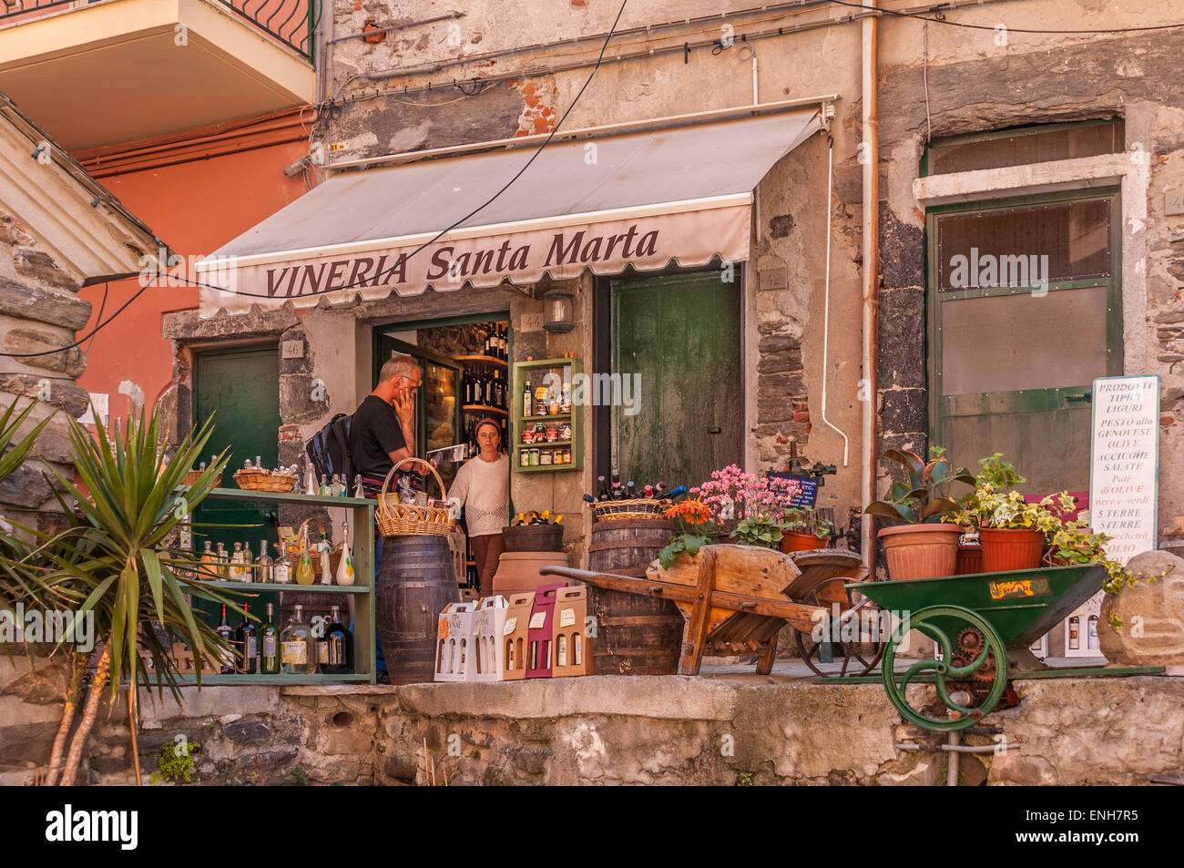 Italian Wine Shop in Vernazza, Cinque Terre, Italy Stock Photo Alamy