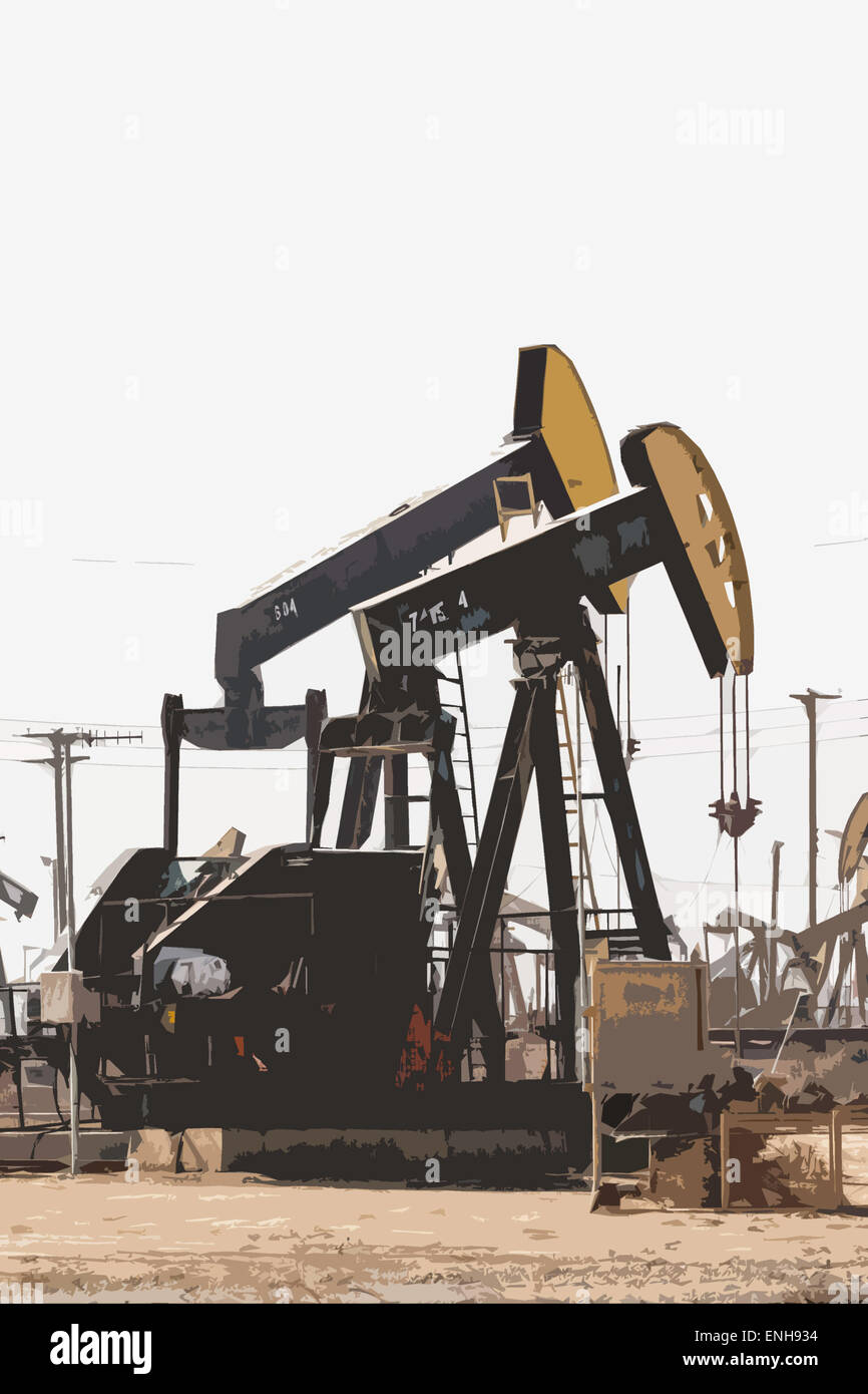 A forest of Pumpjacks in Lost Hills California in the Central Valley