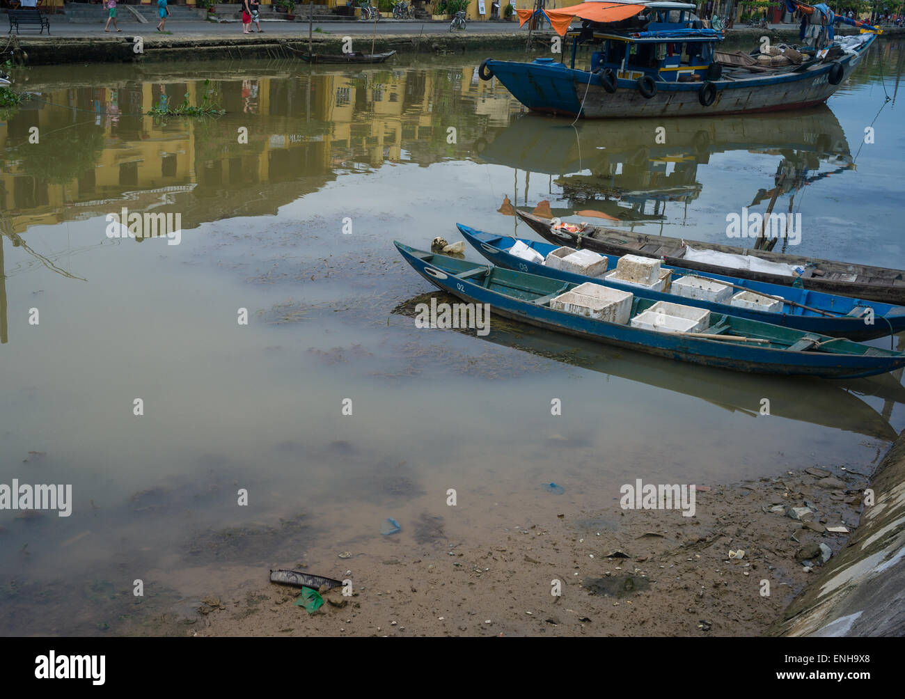 Landscape with boats on Mekong delta, Vietnam Stock Photo - Alamy