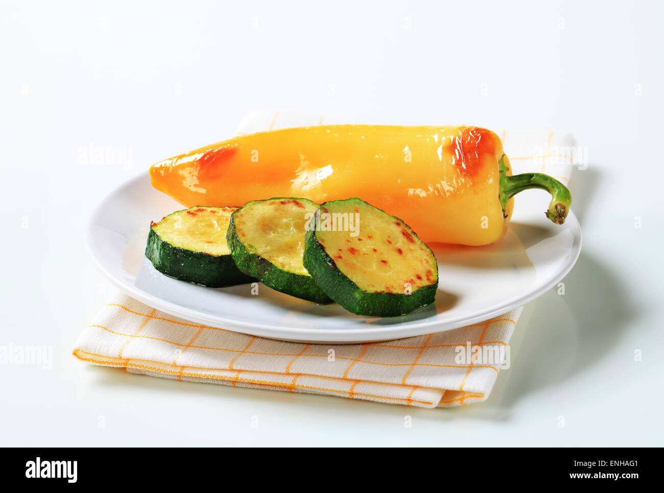 Roasted pepper and slices of zucchini Stock Photo Alamy