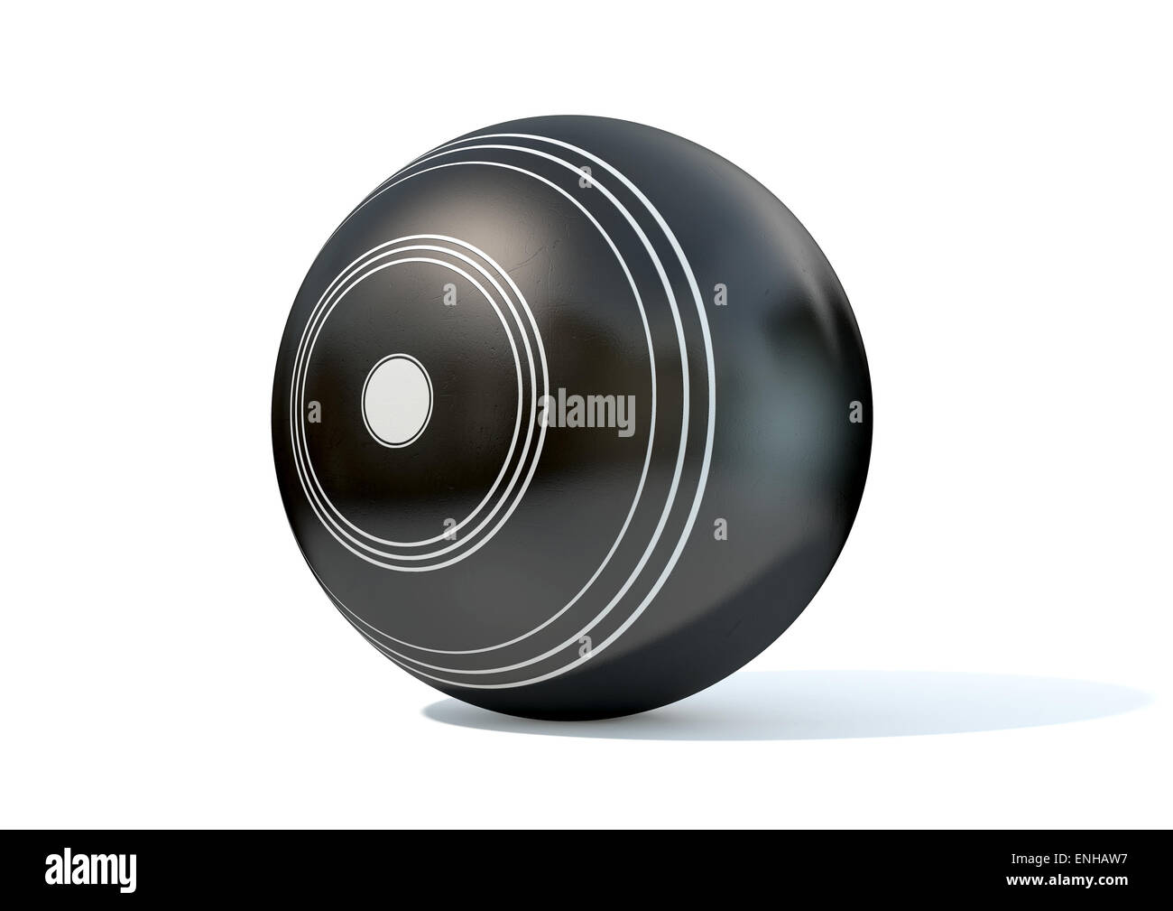 A wooden lawn bowling ball on an isolated white studio background 