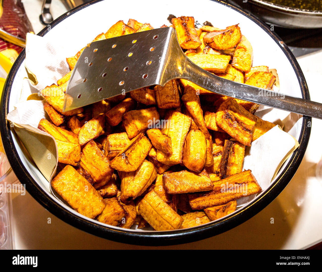 Plantains, typical ingredients of Burkina Faso cuisine Stock Photo