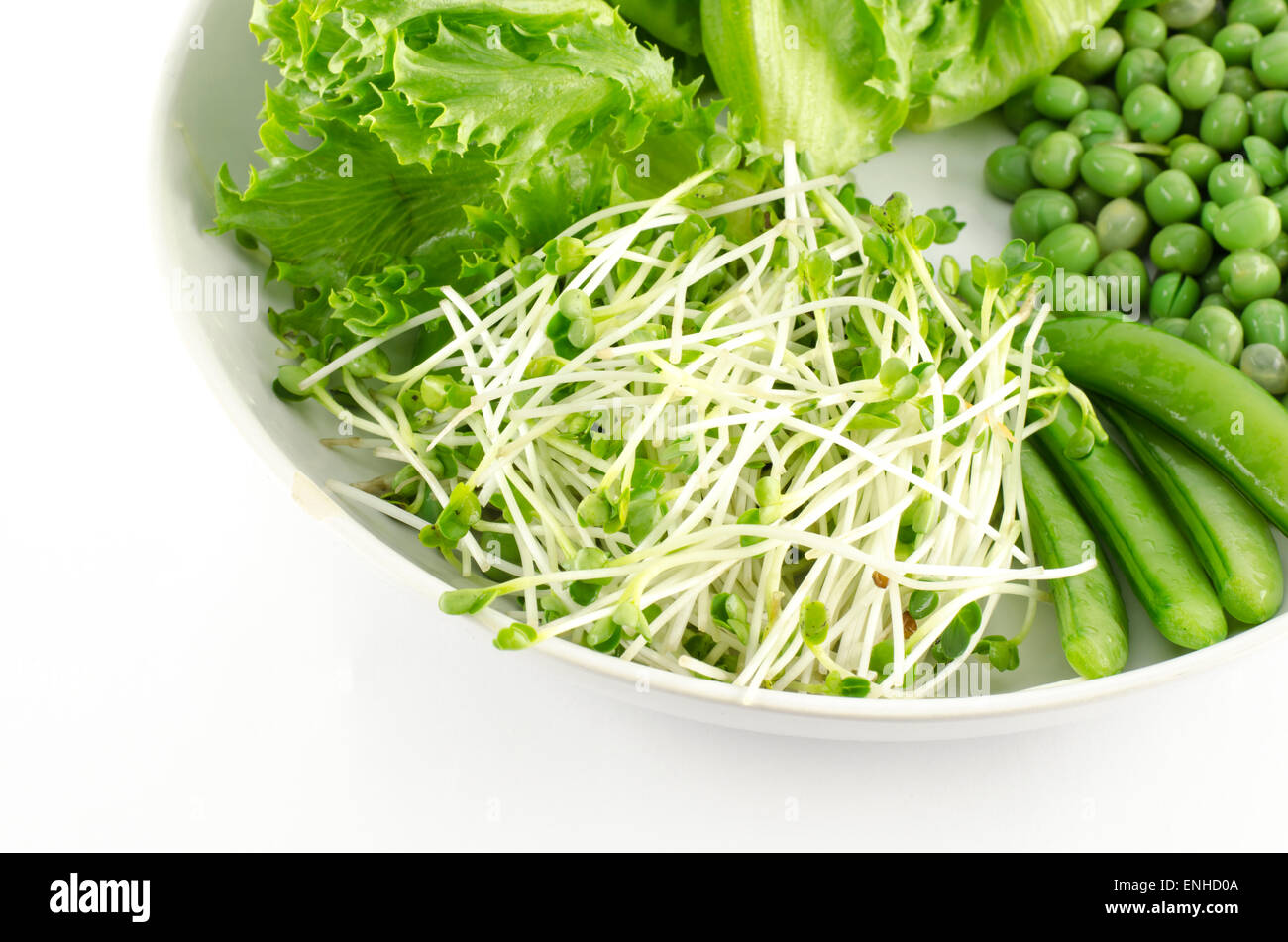 healthy food green vegetable isolated on white background Stock Photo