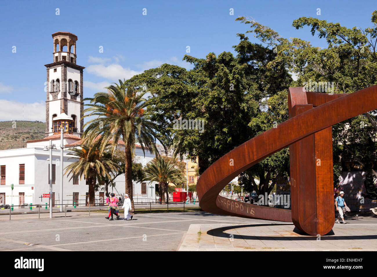 church Nuestra Senora de la Concepcion and Plaza de Europa in Santa Cruz de Tenerife, Tenerife, Canary Islands, Spain, Europe Stock Photo