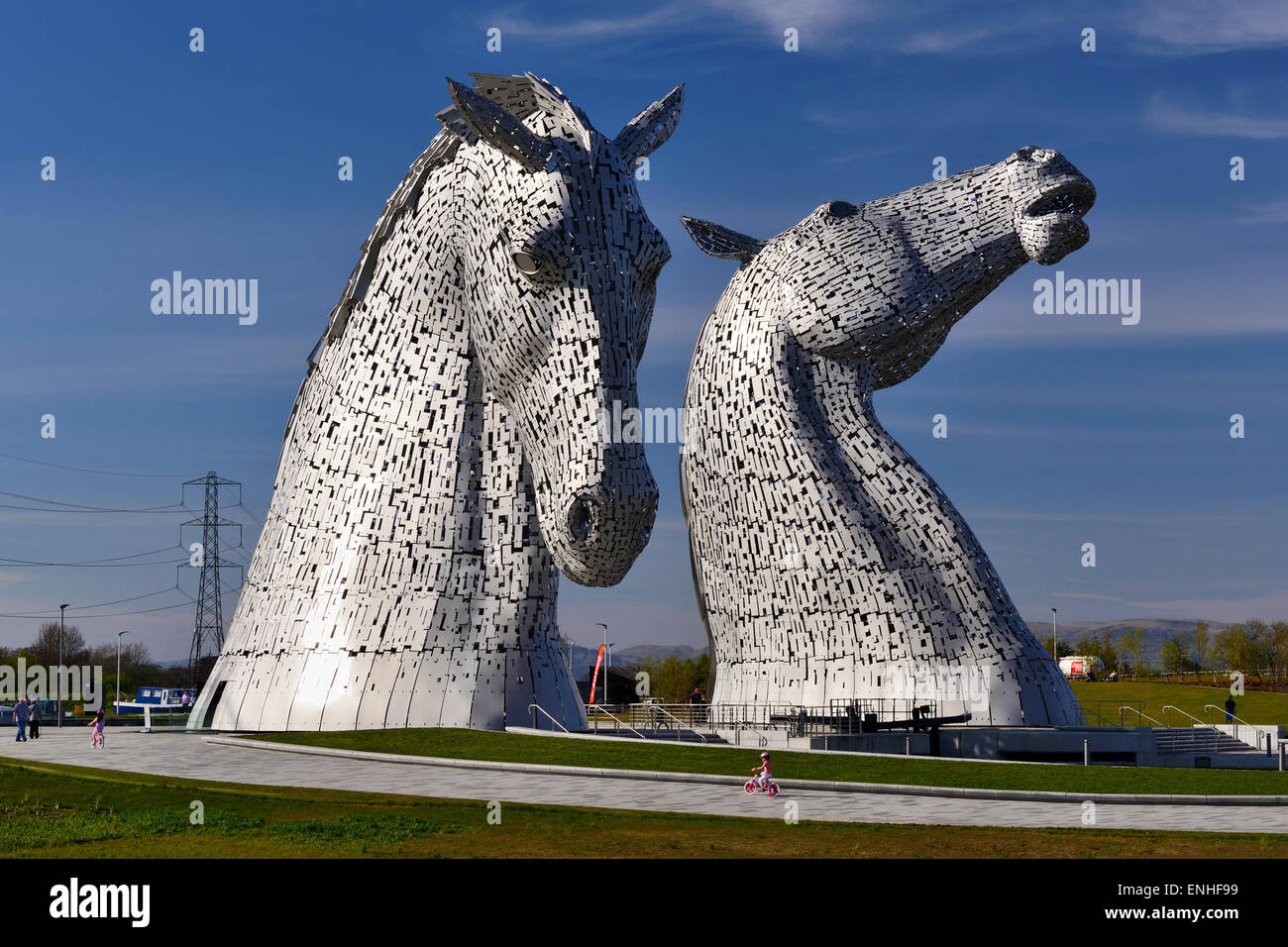 The Kelpies sculptures in Helix Park, Falkirk, Scotland Stock Photo