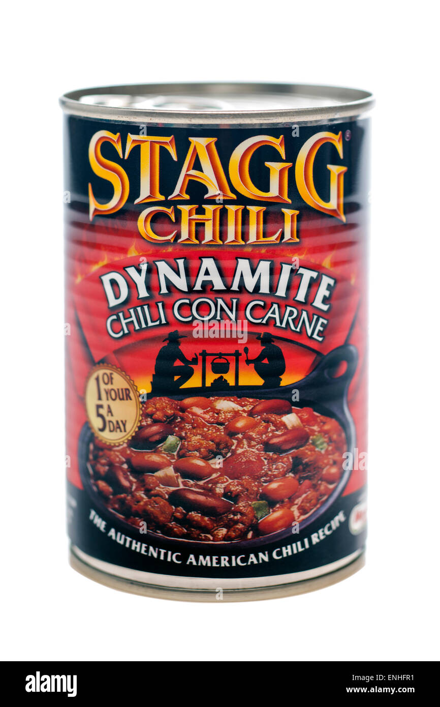 Can of Stagg Dynamite chili con carnne Stock Photo