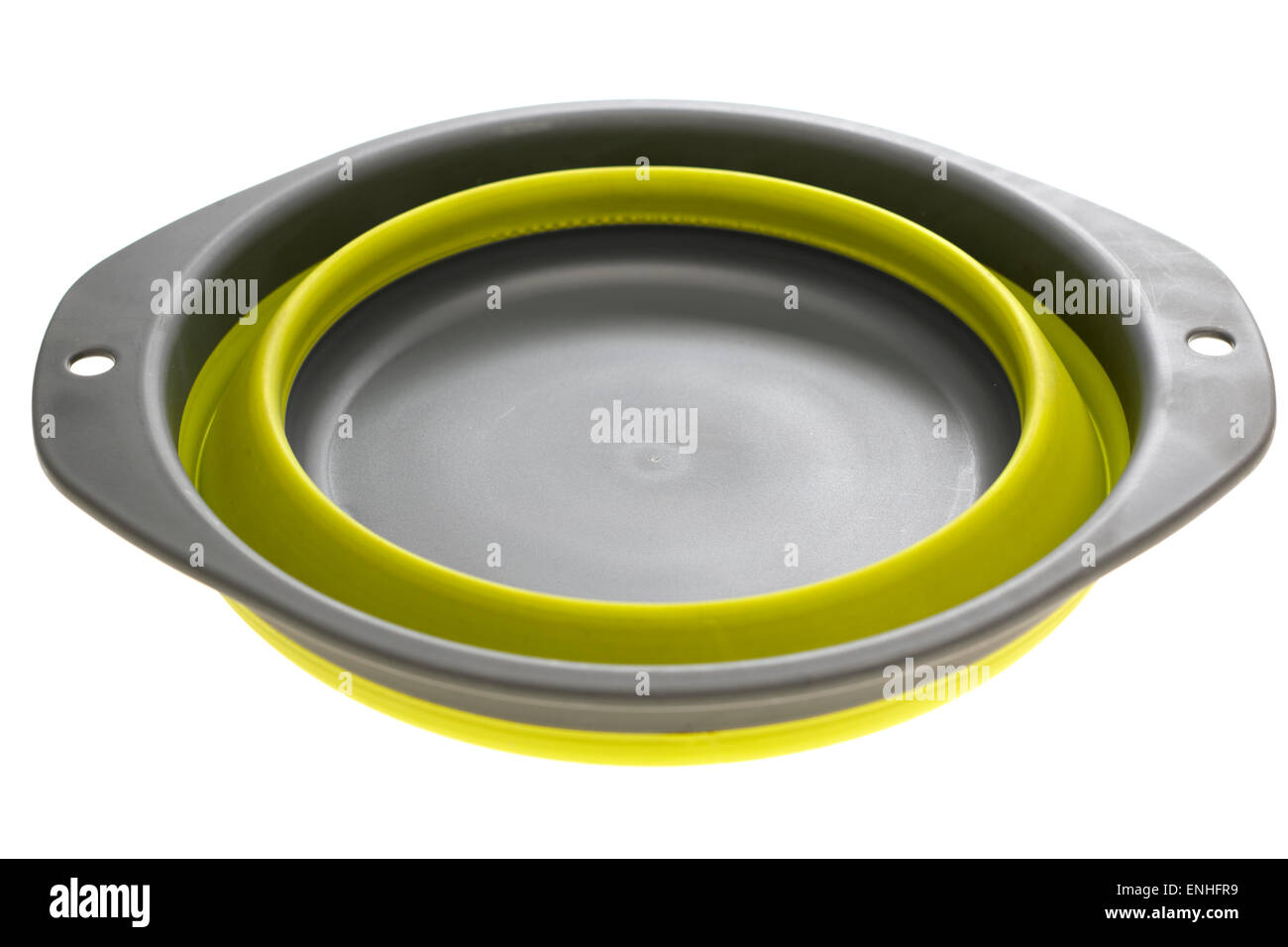 Collapsible camping silicone bowl Stock Photo Alamy