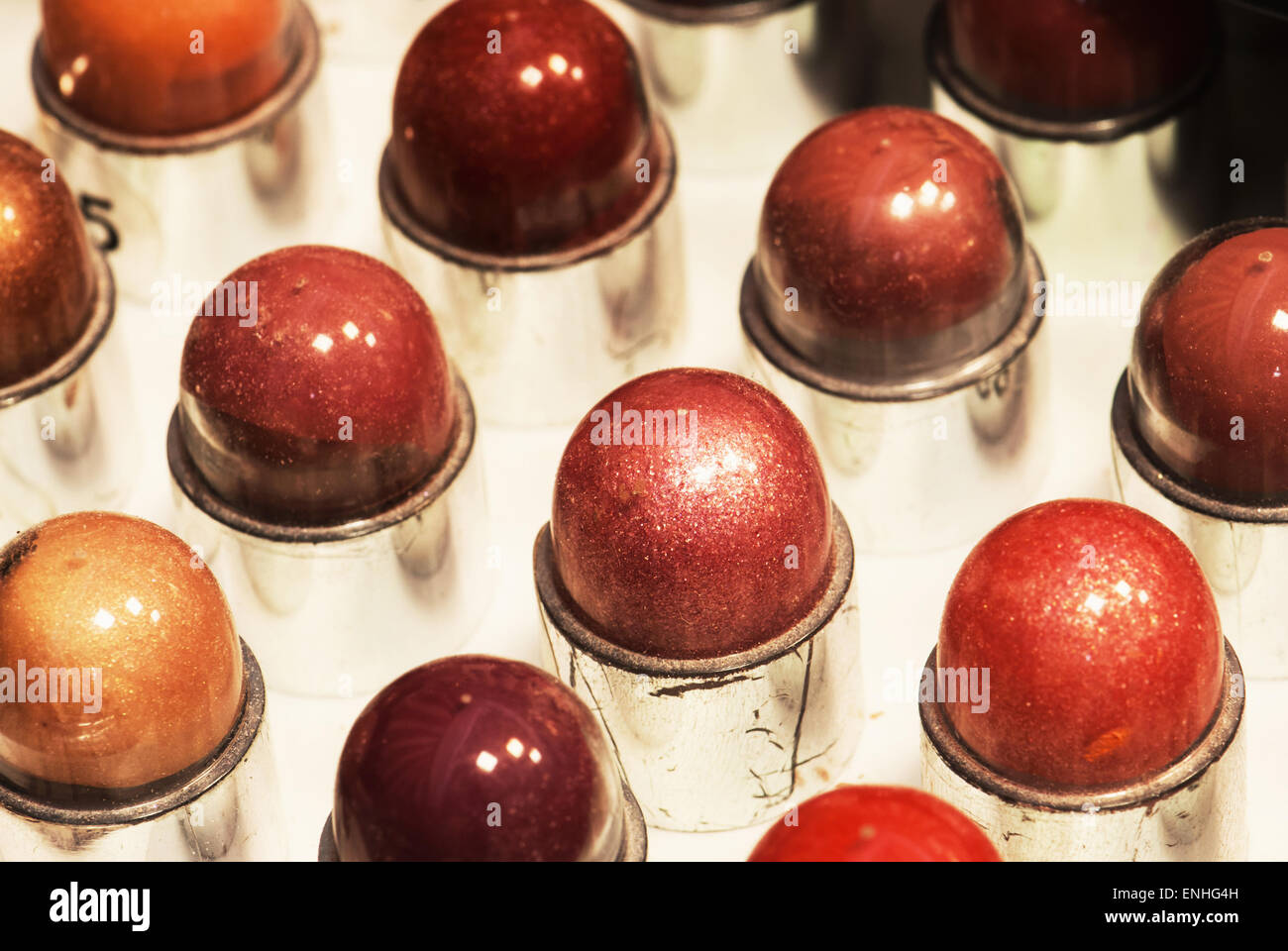 Lipstick samples in the beauty salon Stock Photo Alamy