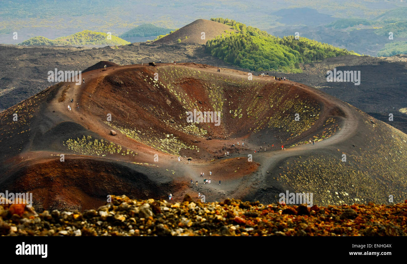 Dormant crater of Etna Stock Photo