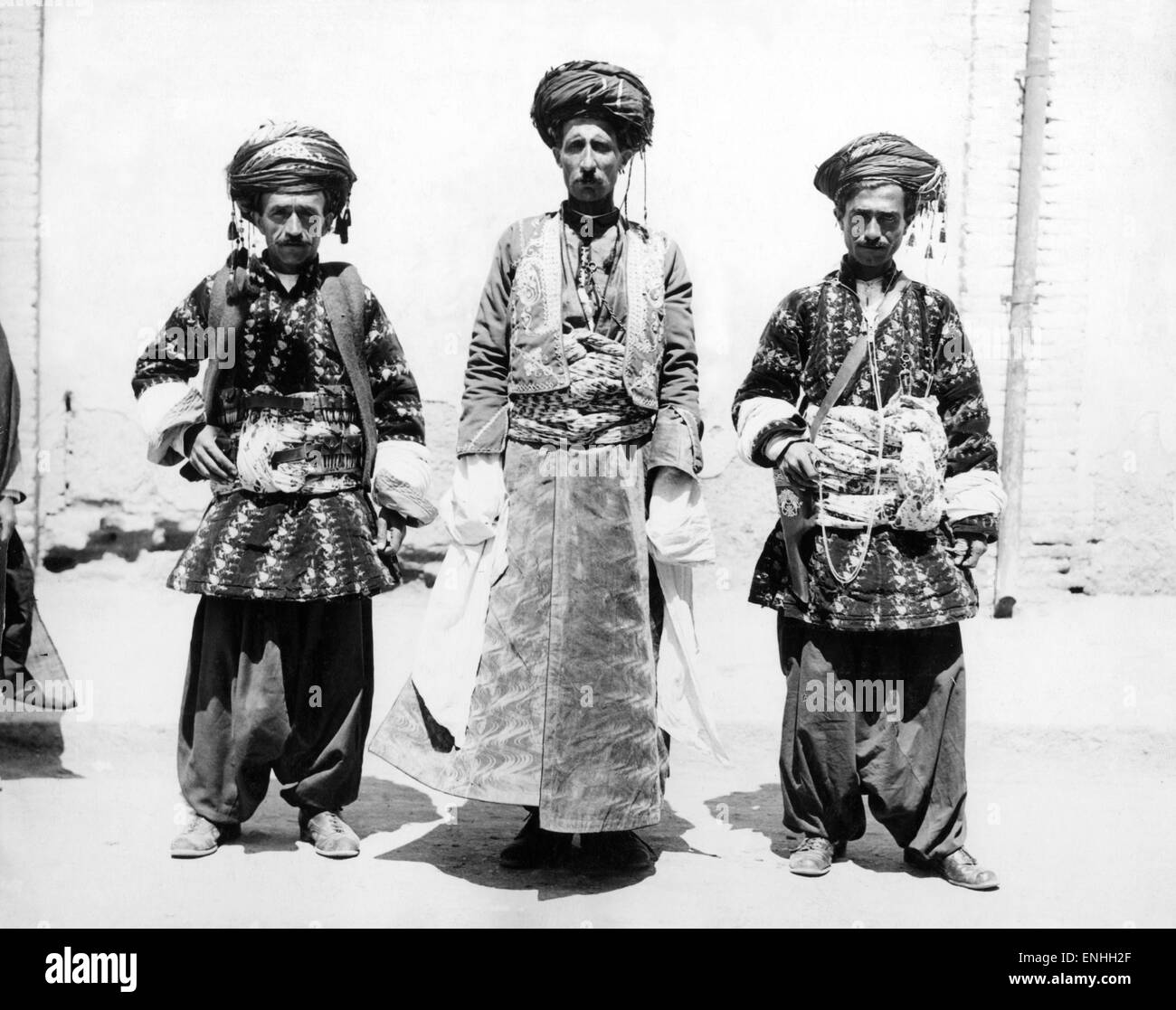 Kurds in Tehran, Iran, for the coronation of Reza Shah Pahlevi, Shah of Iran, April 1926. Stock Photo