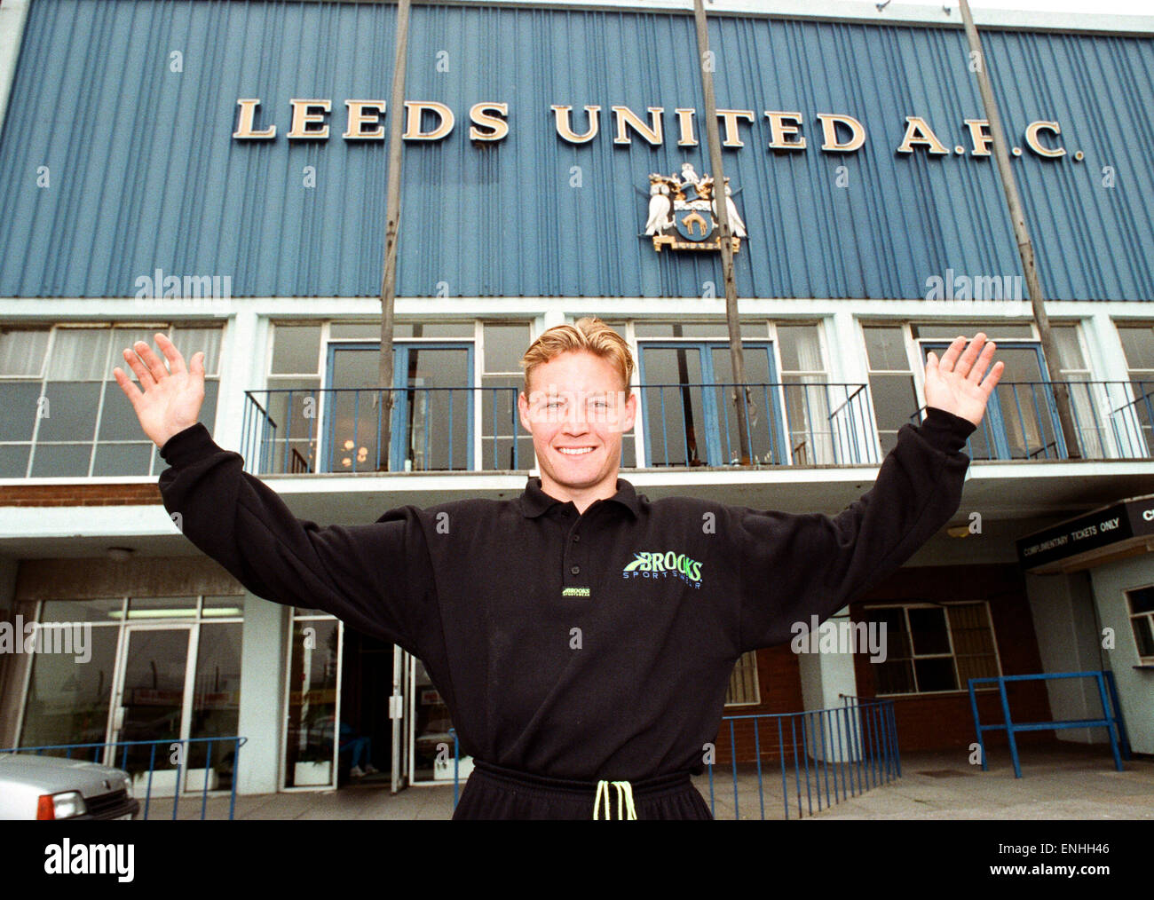 Leeds United player David Batty outside Elland Road. 18th September