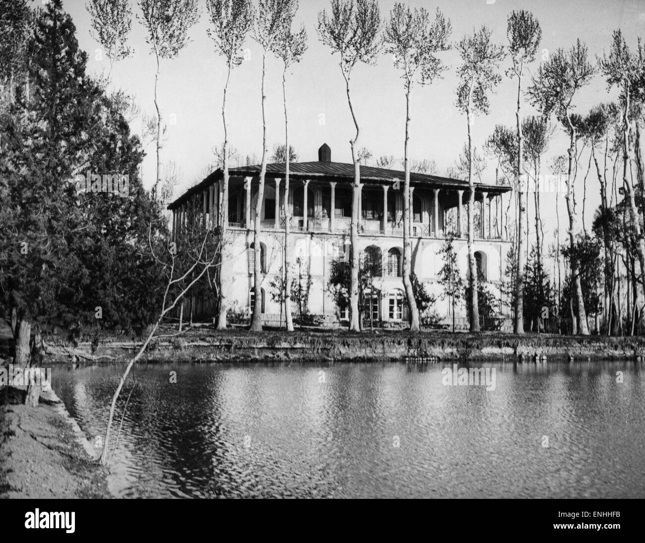 Summer residence of the Shah of Iran, Reza Shah Pahlevi, near Tehran, Capital of Iran, Circa 1926. Stock Photo