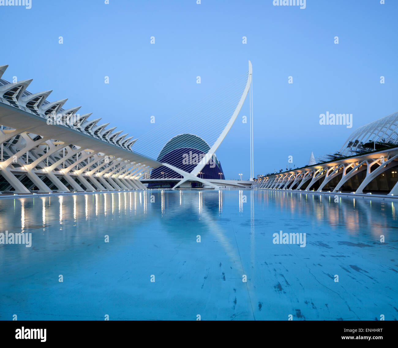 The City of Arts and Sciences with the Agora and  Science Museum Prince Philip, Valencia, Spain Stock Photo