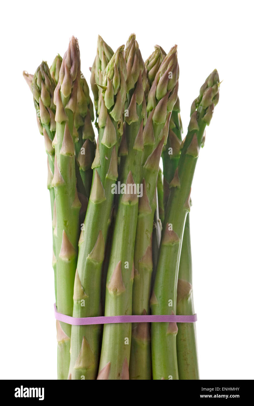 Fresh green asparagus on white background. Stock Photo