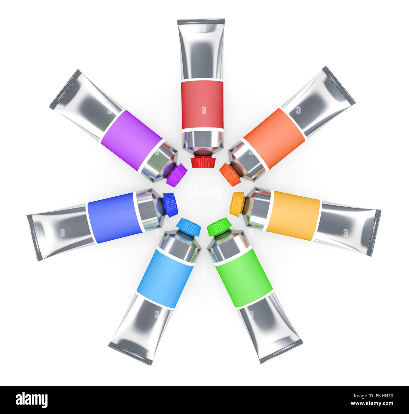 Colorful tubes of a paint isolated on white background Stock Photo - Alamy