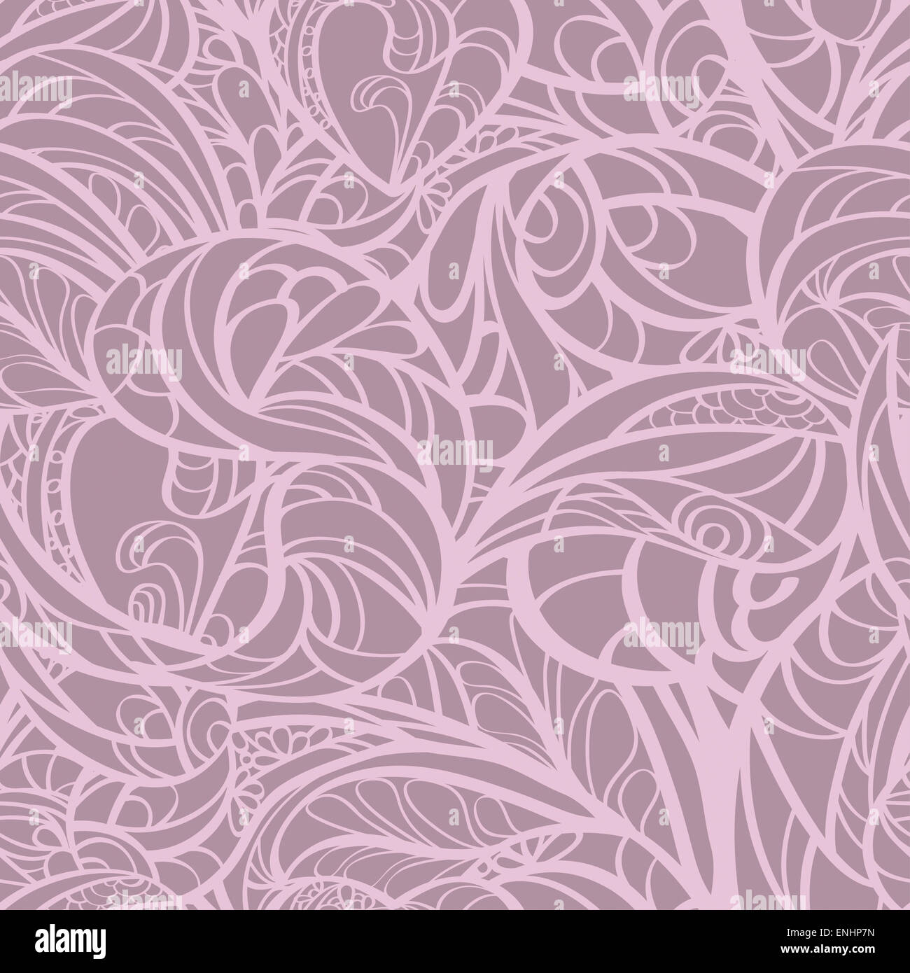 Pink hand drawn zentangle floral seamless Stock Photo - Alamy