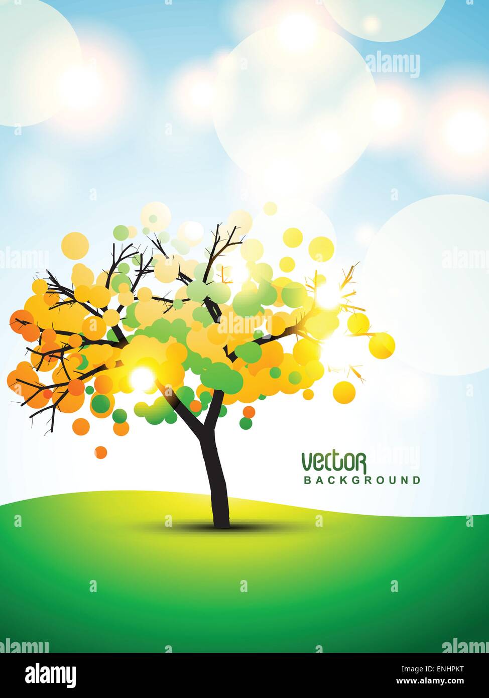 vector tree on stylish background Stock Vector Image & Art - Alamy