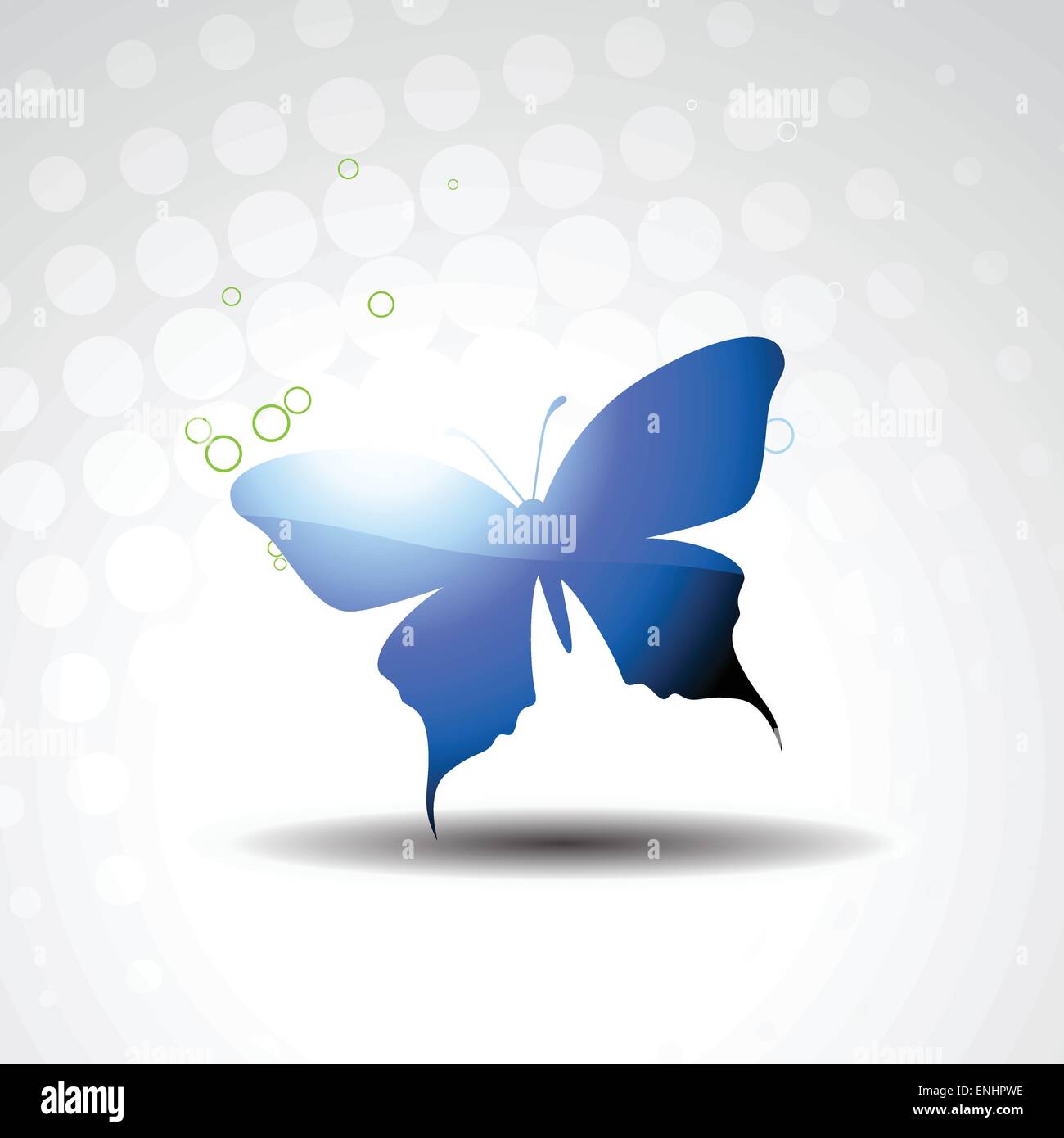 vector beautiful butterfly with circles around it Stock Vector Image