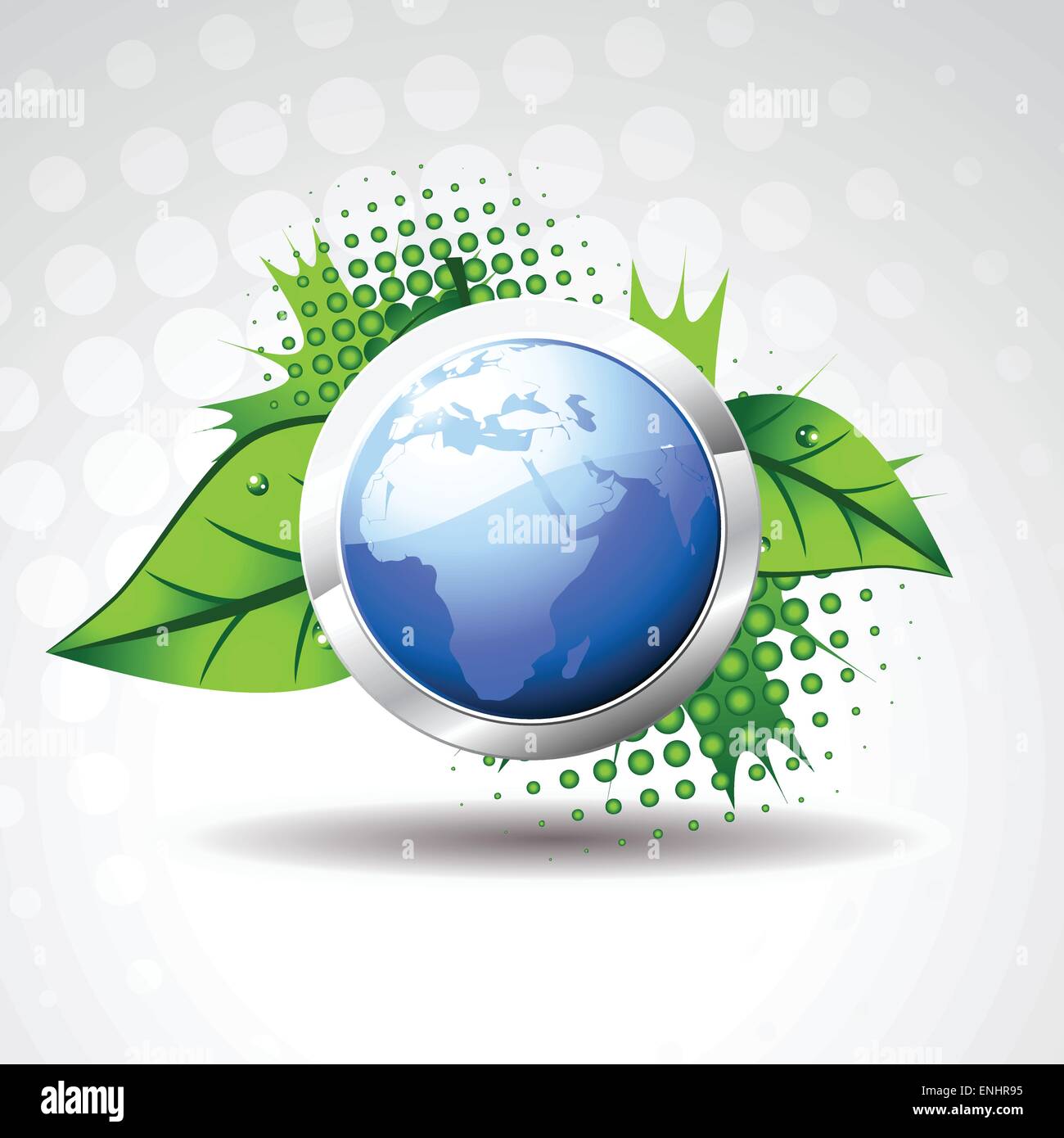 blue vector earth with green leaves around it Stock Vector Image & Art ...