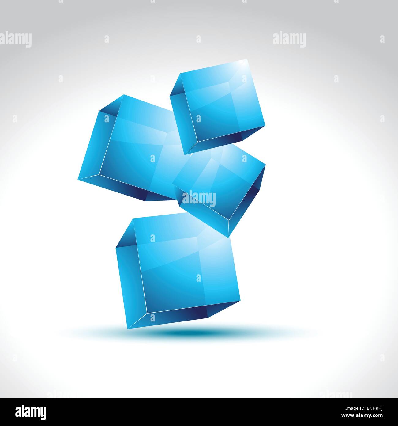 Shiny 3d blue box design vector Stock Vector