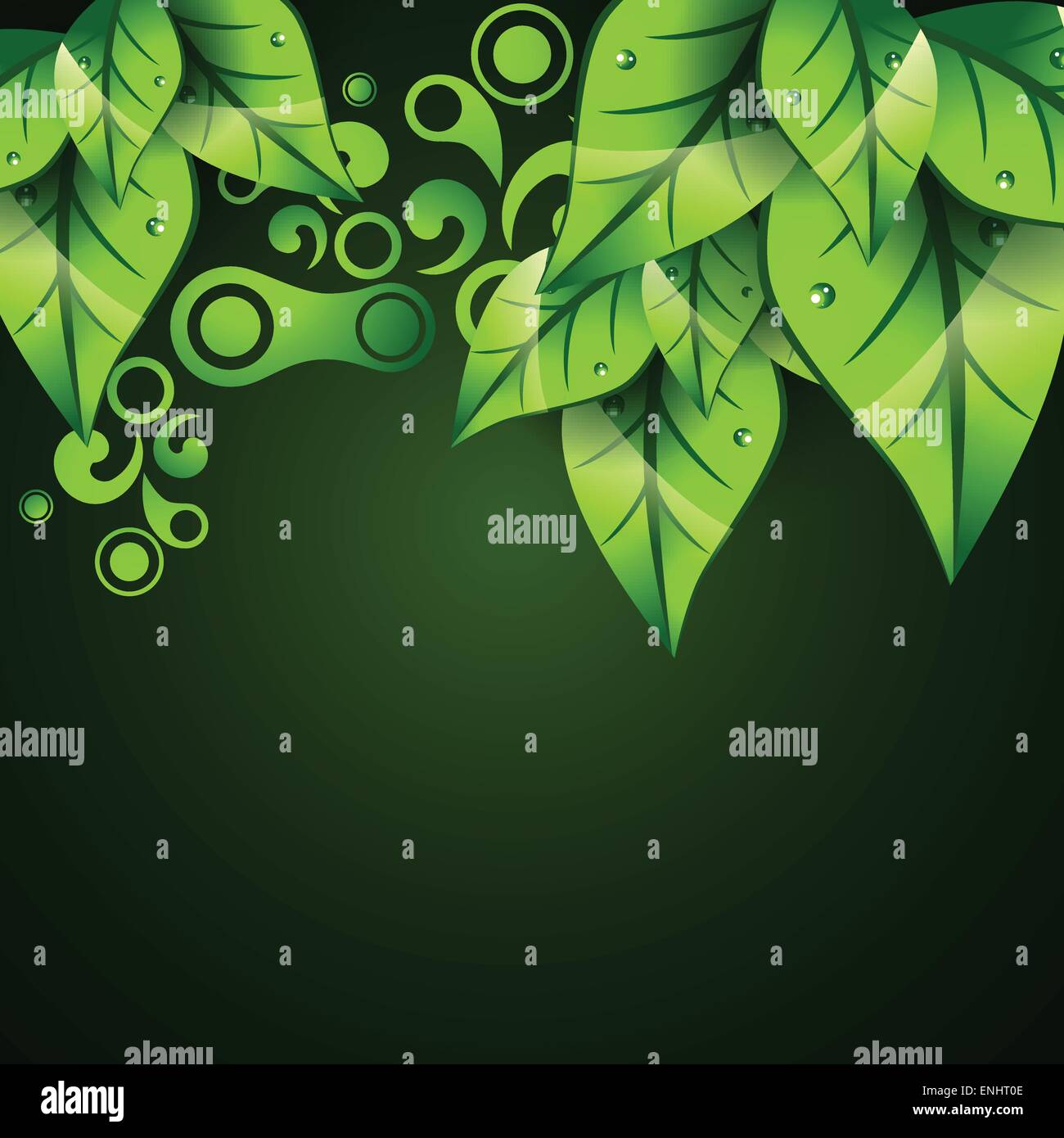 vector green leaf background illustration Stock Vector Image & Art - Alamy