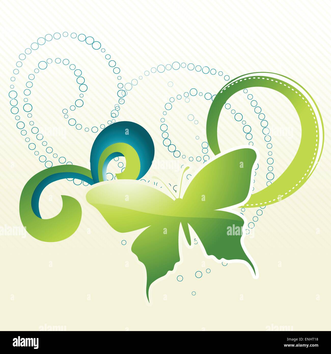 White butterfly on green leaf Stock Vector Images - Alamy