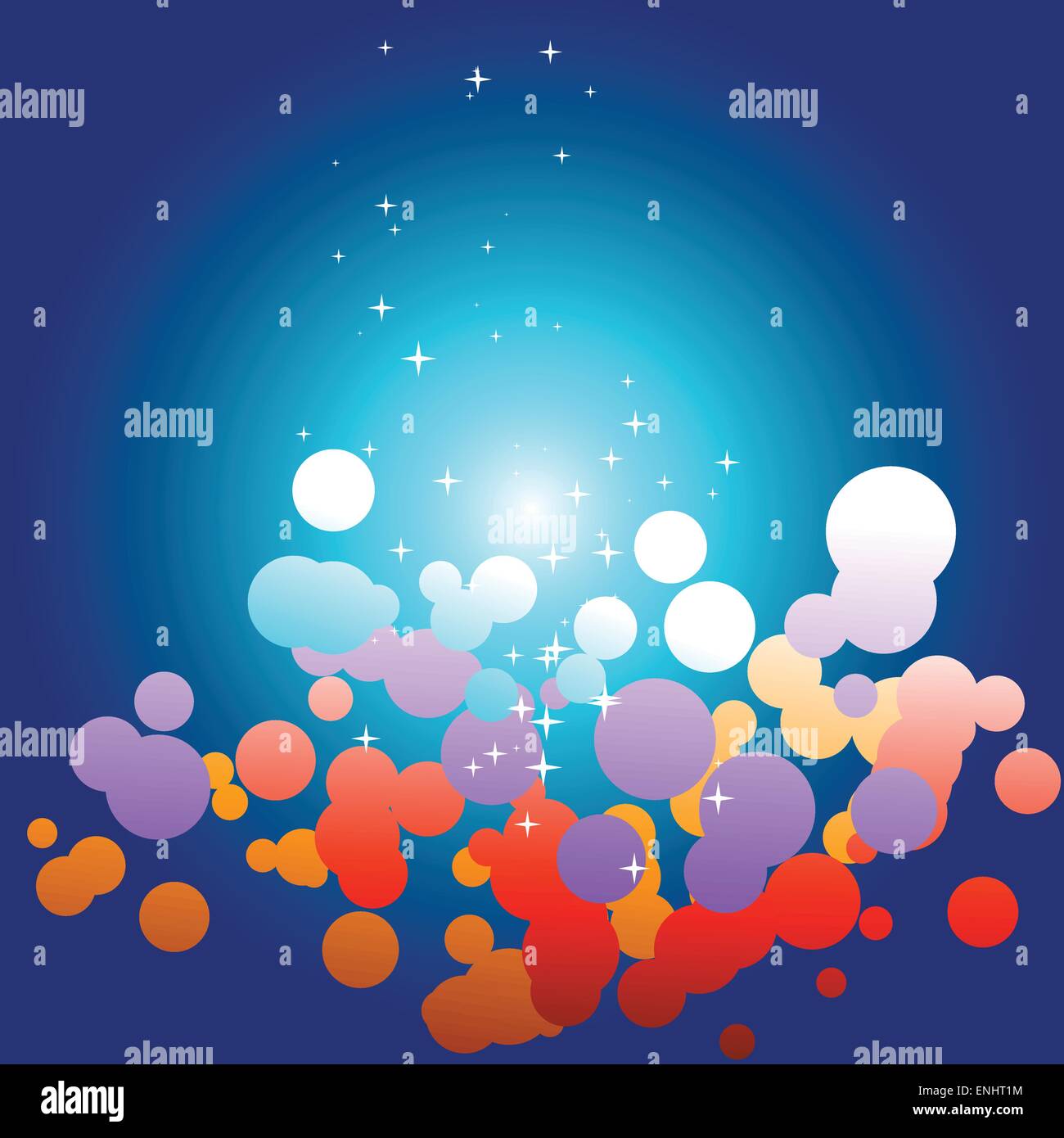 vector shiny colorful circles on blue background Stock Vector Image ...