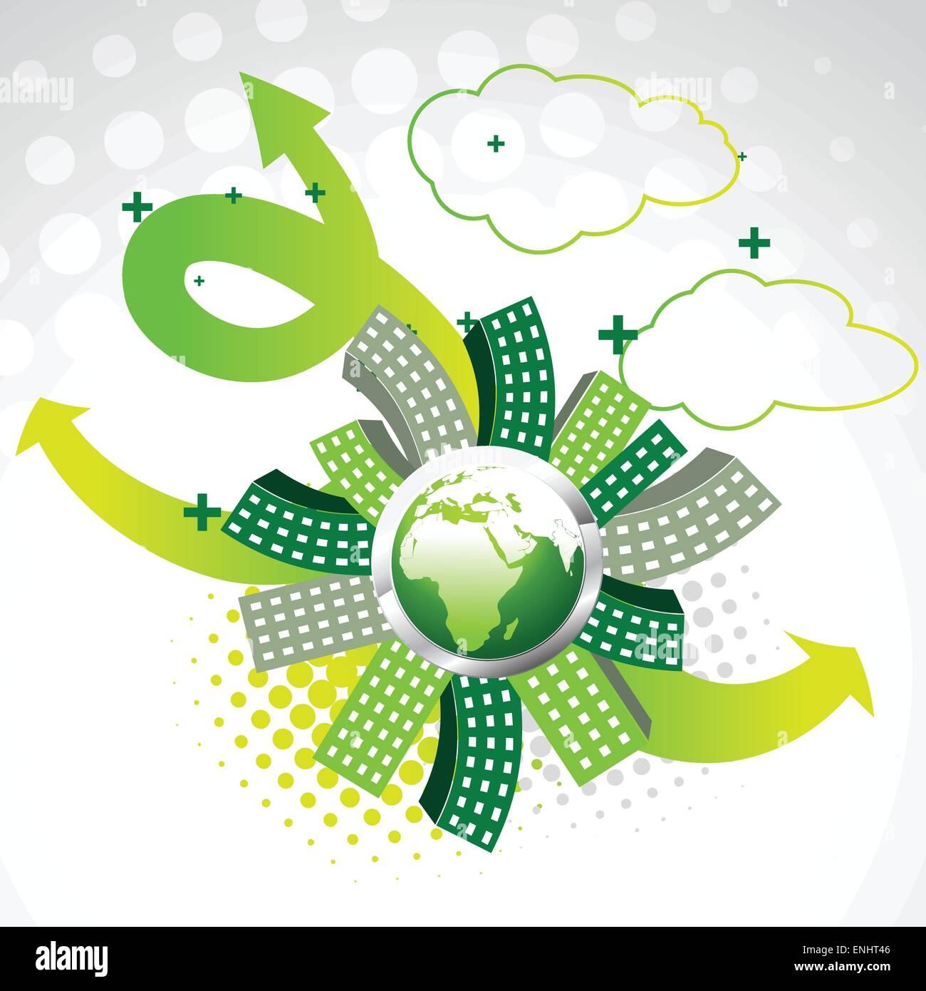 vector green earth with buildings Stock Vector Image & Art - Alamy