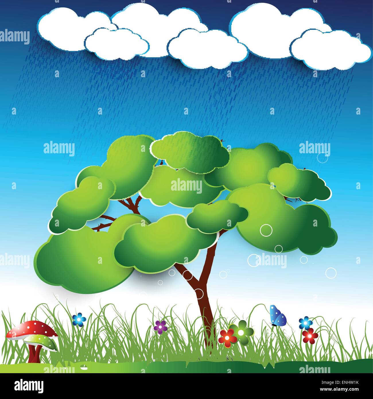 vector green tree landscape art Stock Vector Image & Art - Alamy