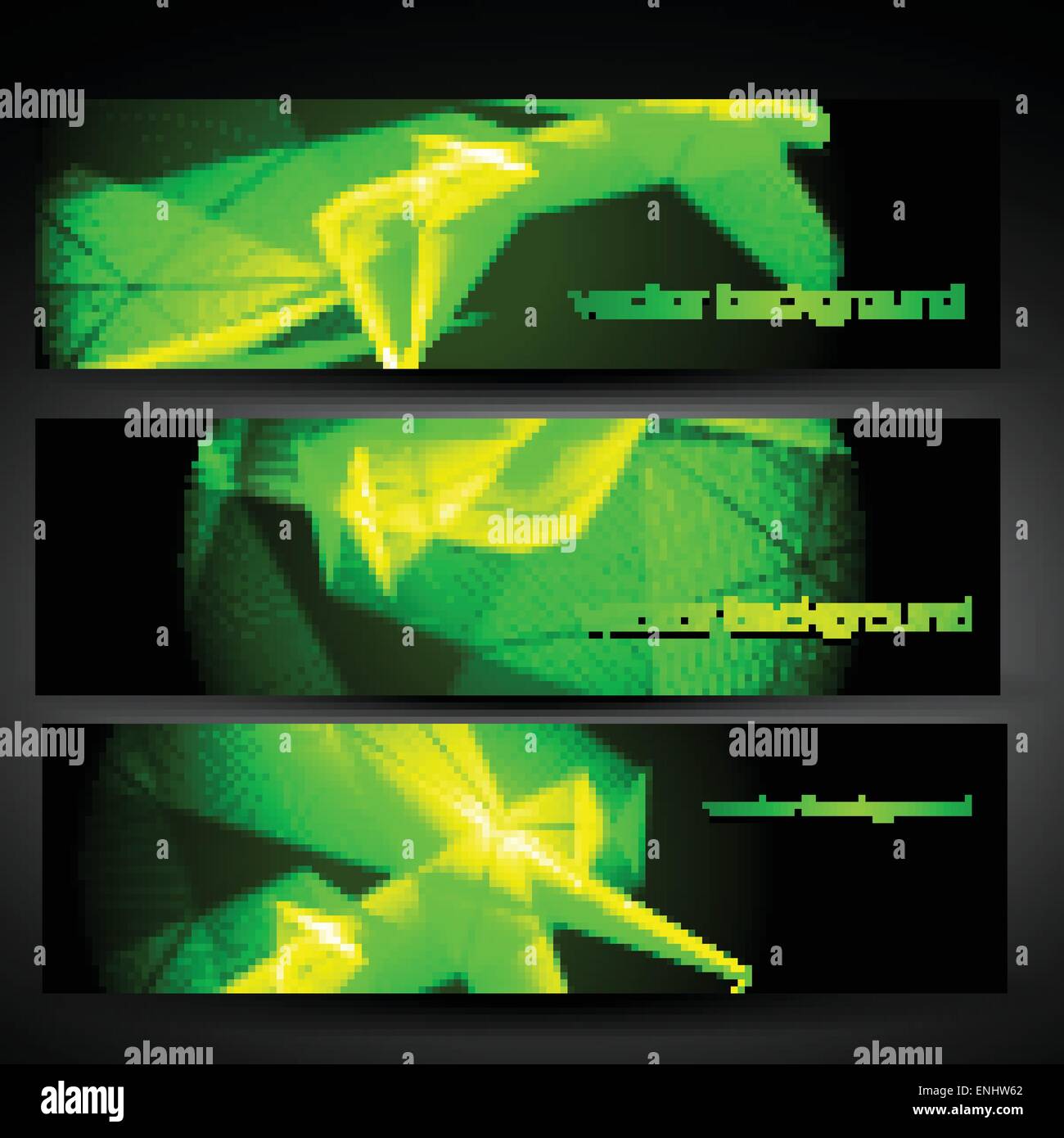 vector three green abstract eps10 banner set one Stock Vector Image ...