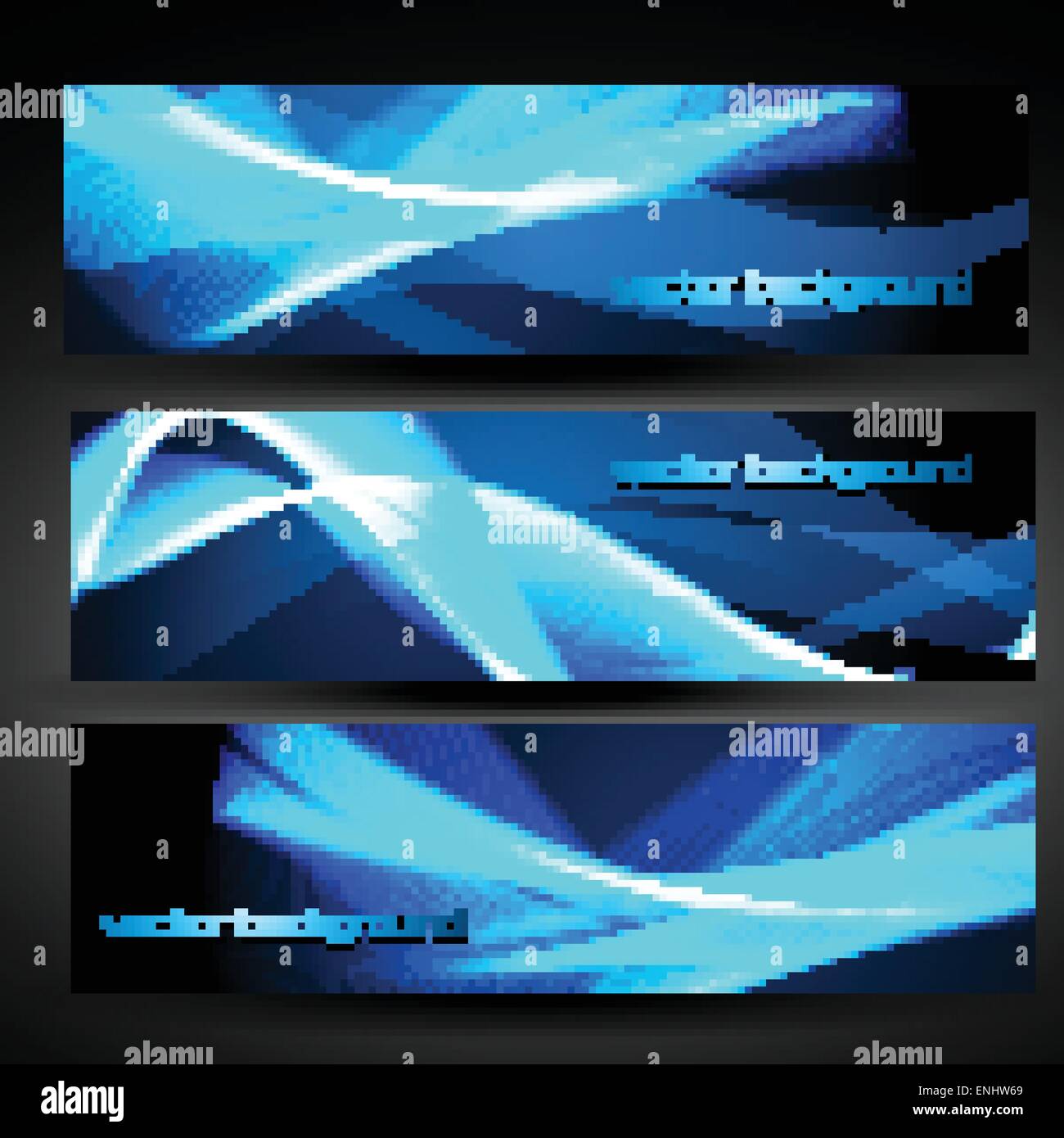 vector three blue abstract eps10 banner set two Stock Vector Image ...