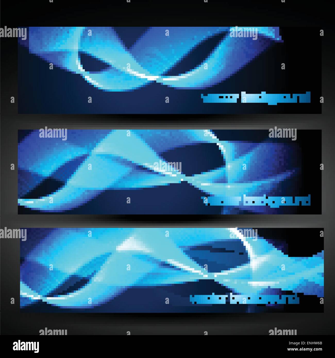 vector three blue abstract eps10 banner set four Stock Vector Image ...