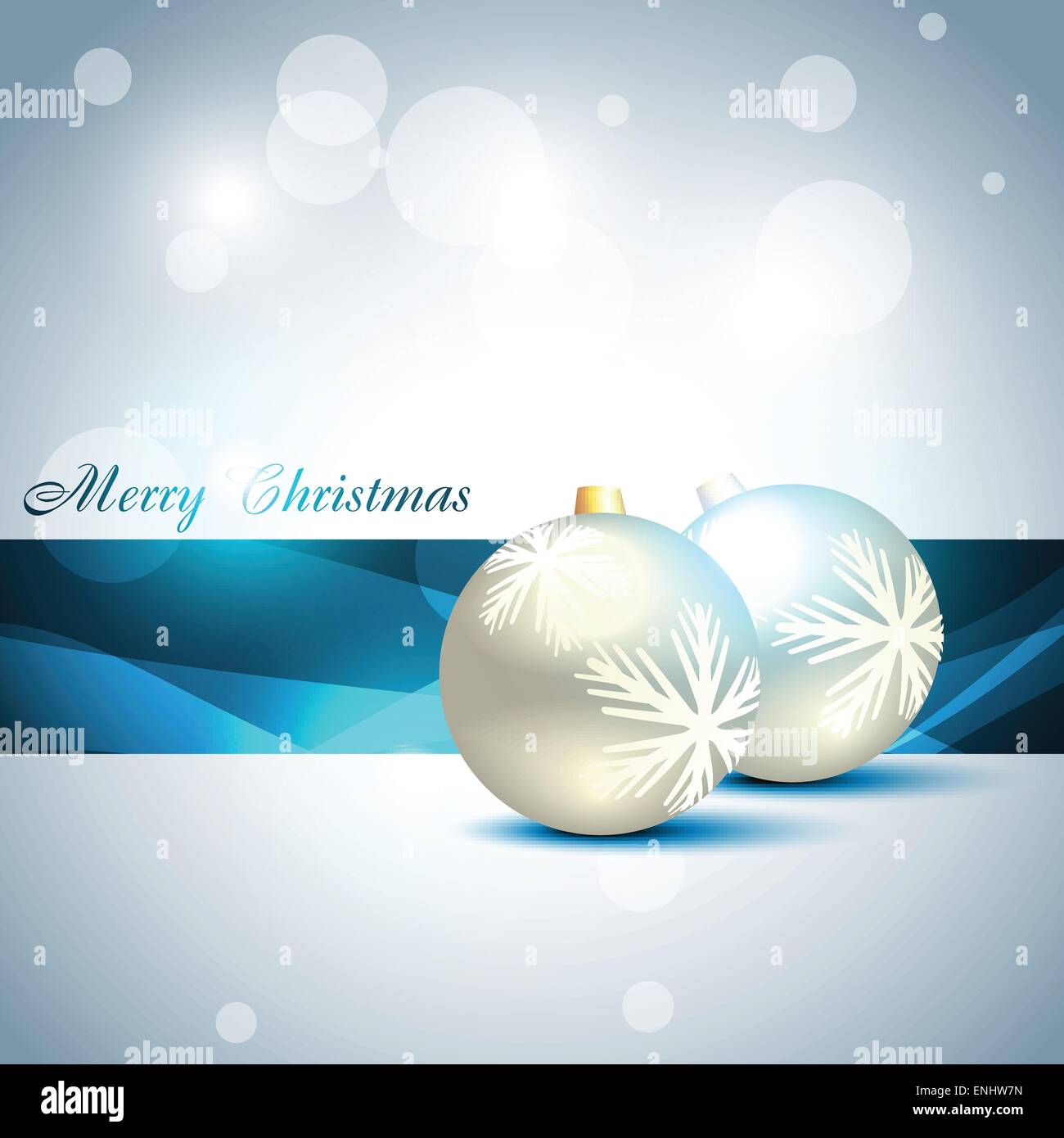 vector christmas ball on beautiful blue background Stock Vector Image ...