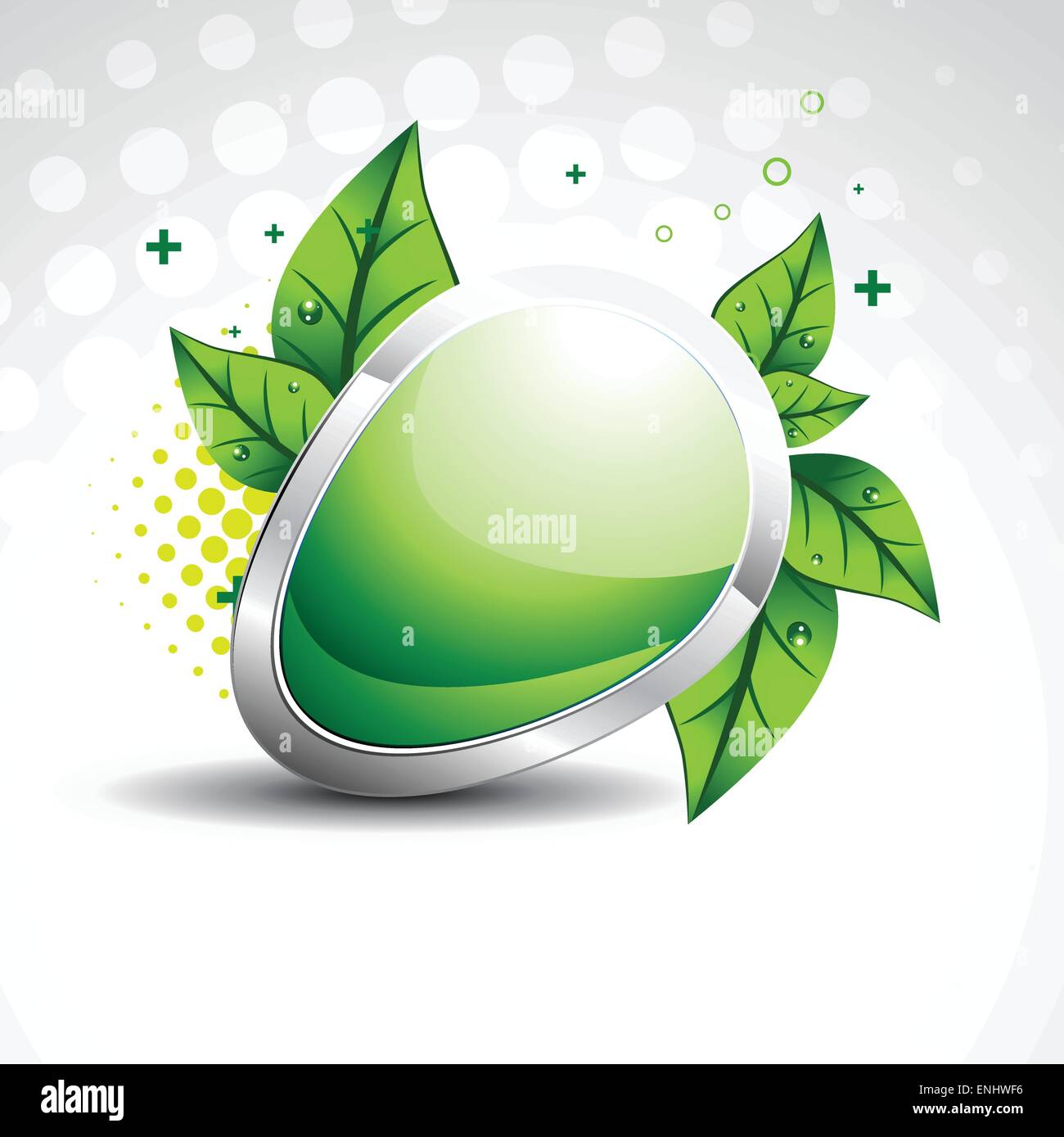 vector 3d crystals design with leafs illustration Stock Vector Image ...
