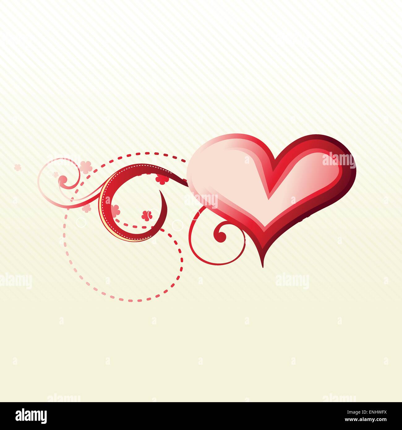 vector beautiful heart with floral illustration Stock Vector Image ...