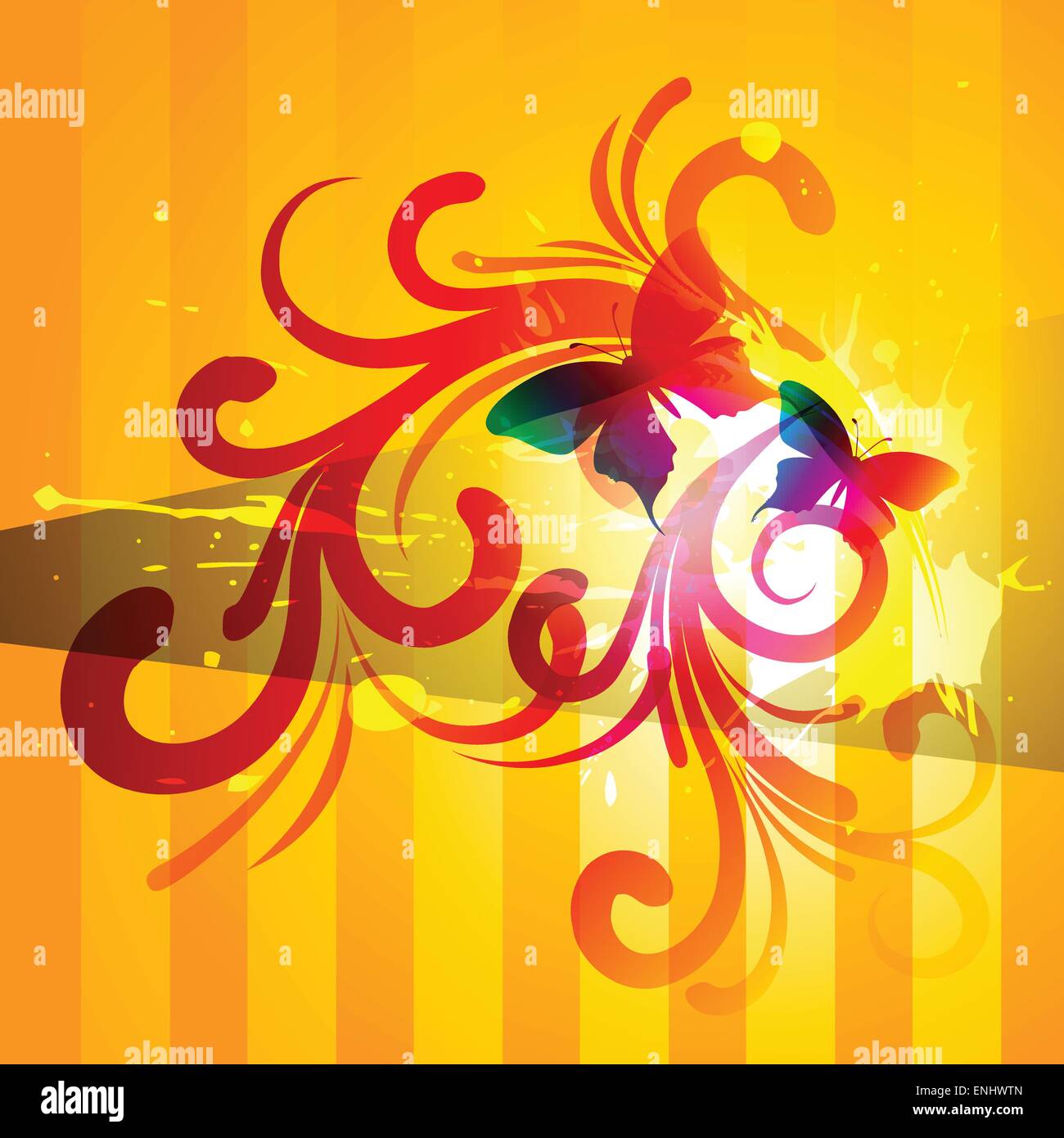 vector butterfly background with florals Stock Vector Image & Art - Alamy
