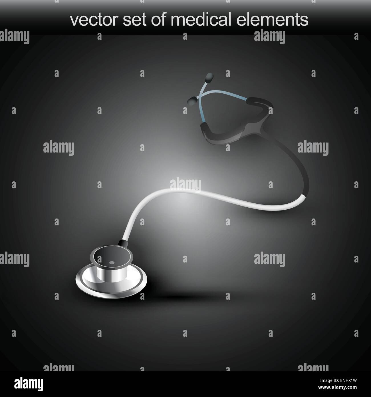 vector stethoscope isolated in dark background Stock Vector Image & Art ...
